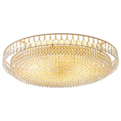 Modern Circle Iron Crystal 4/6/8/10-Light Flush Mount
