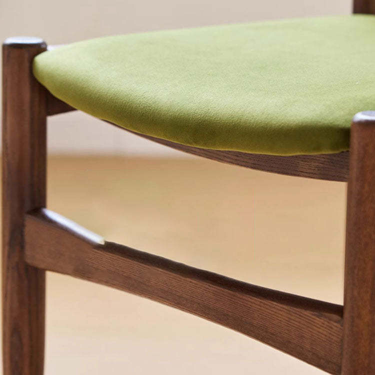 Scandinavian Square Wood Fabric Chair