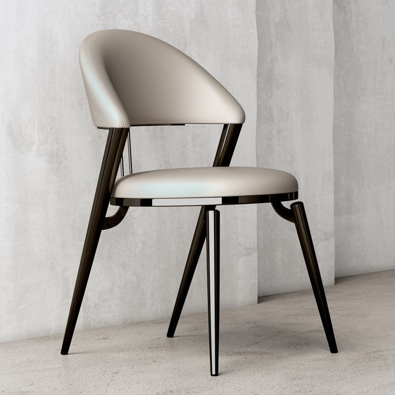 Modern Cushion Lambswool Titanium Dining Chair