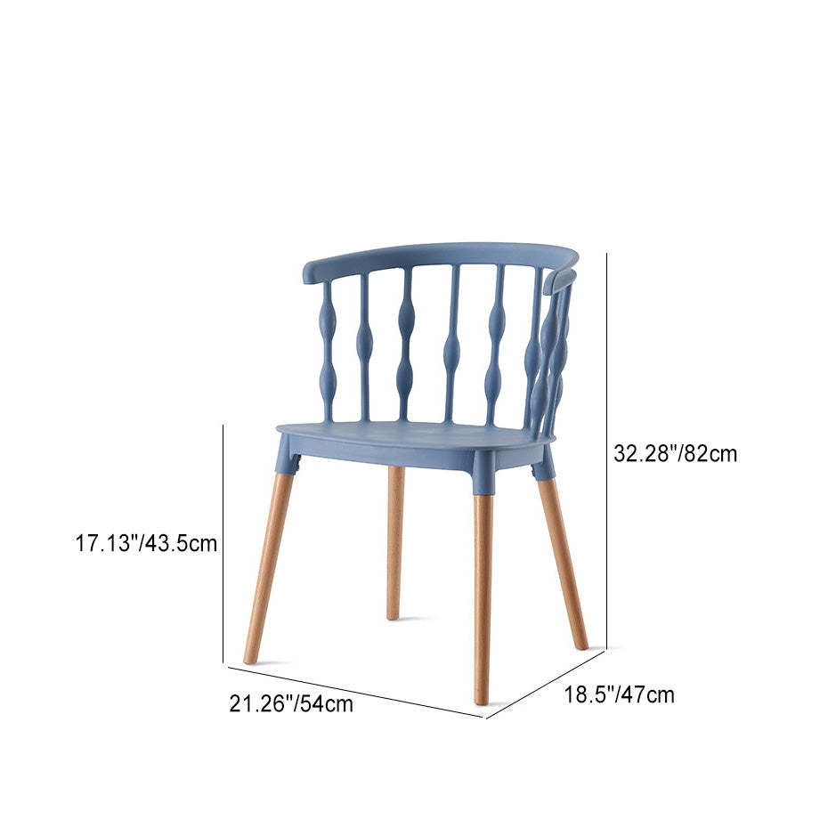 Contemporary Vertical Strip Beechwood Chair — Black