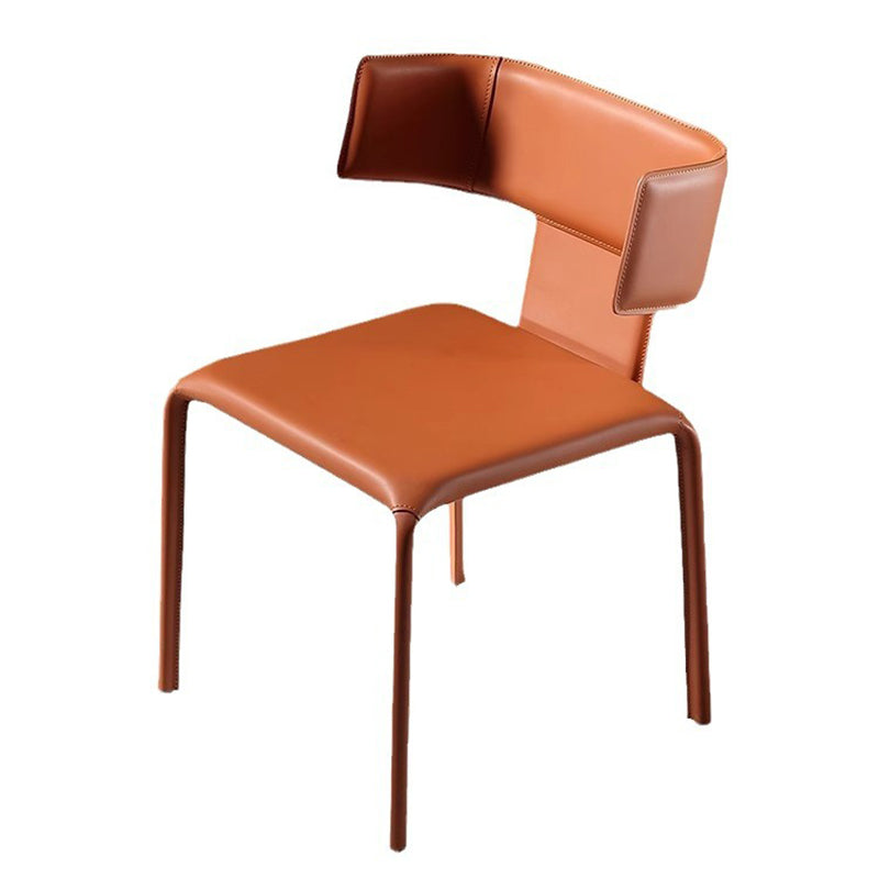 Contemporary Leather Steel Dining Chair