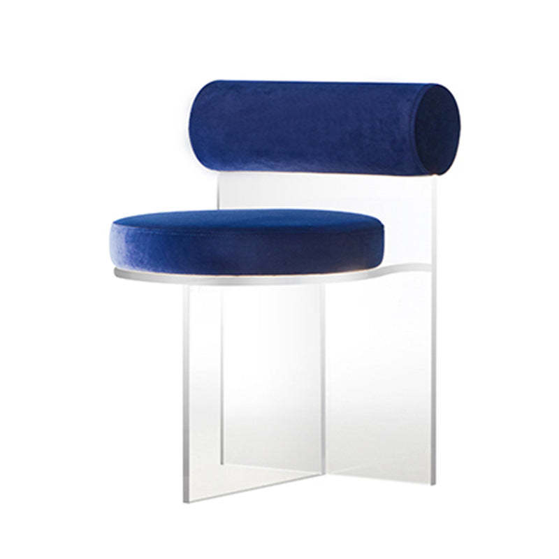 Nordic Round Velvet Acrylic Dining Chair