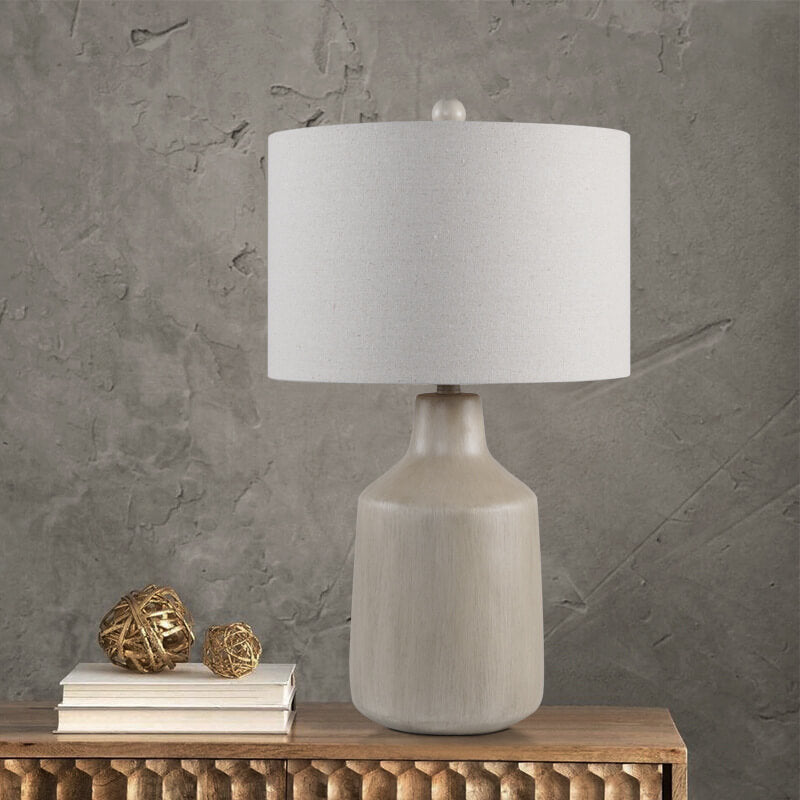 Vintage Minimalist Fabric Cement Base Lamp