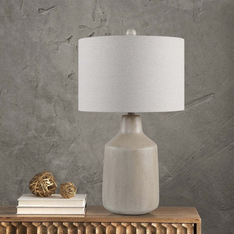 Vintage Minimalist Fabric Cement Base Lamp