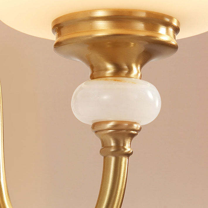 European Jade Glass Brass Cone Cup Sconce