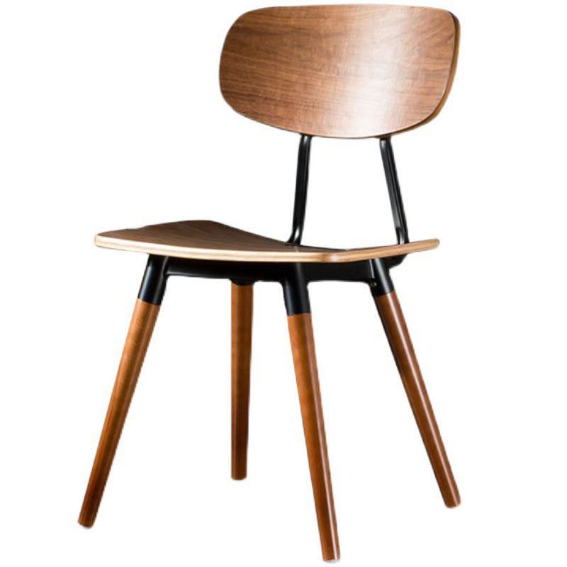 Scandinavian Square Wood Iron Chair