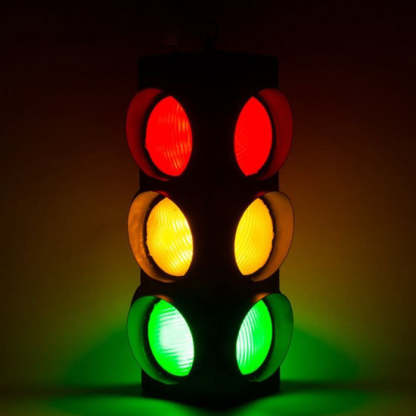 Retro Industrial Traffic Light Iron Glass Pendant