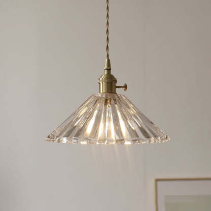 Nordic Vintage Clear Brass Glass Pendant