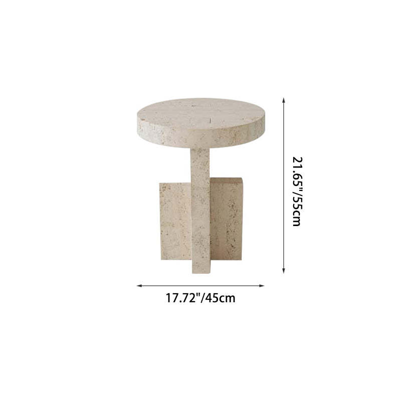 Nordic Cross-Base Marble Side Table