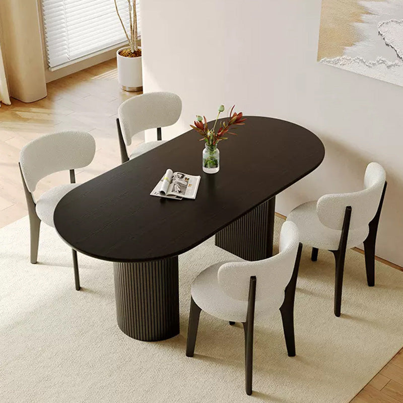 Round Velvet Wooden Dining Chair