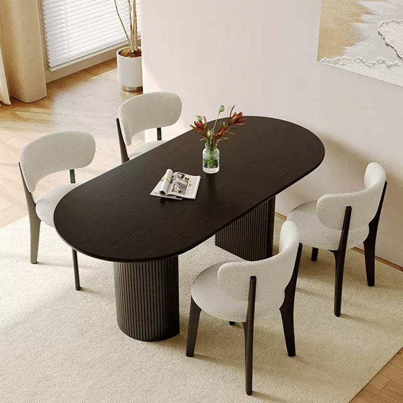 Round Velvet Wooden Dining Chair