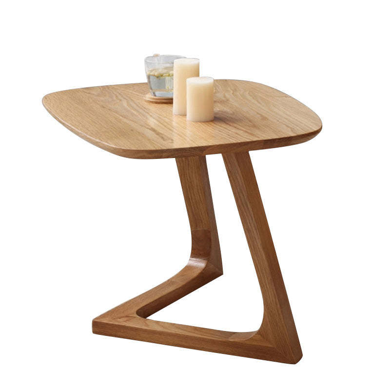Vintage Wood V-Shape Base End Table