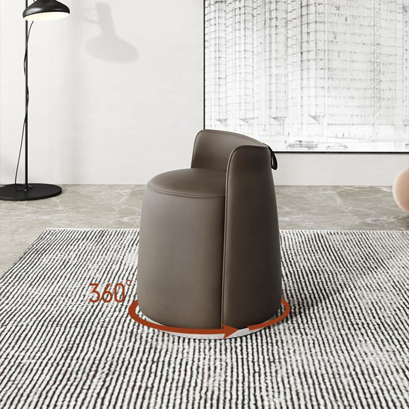 Modern Microfiber Leather Swivel Cylinder Vanity Stool