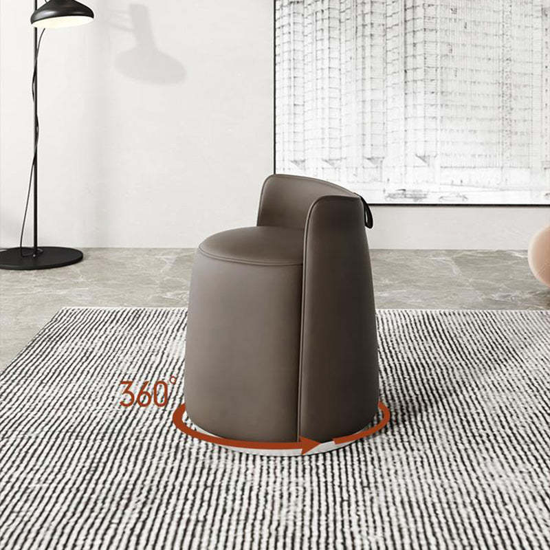 Modern Microfiber Leather Swivel Cylinder Vanity Stool