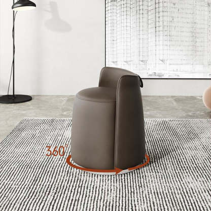 Modern Microfiber Leather Swivel Cylinder Vanity Stool