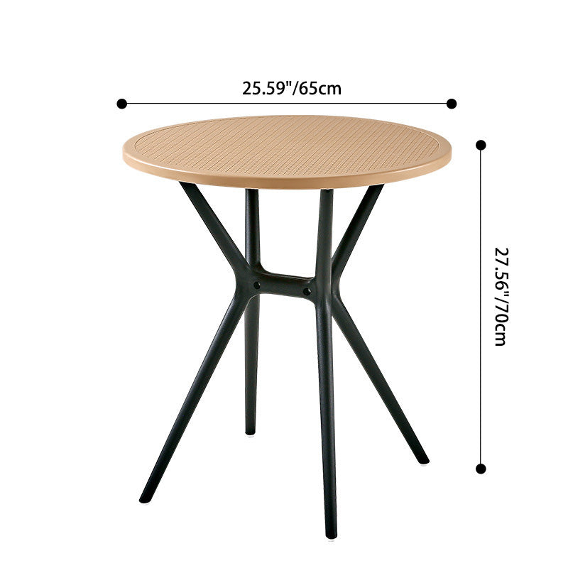 Minimalist Cross Frame Plastic Outdoor Coffee Table — Green