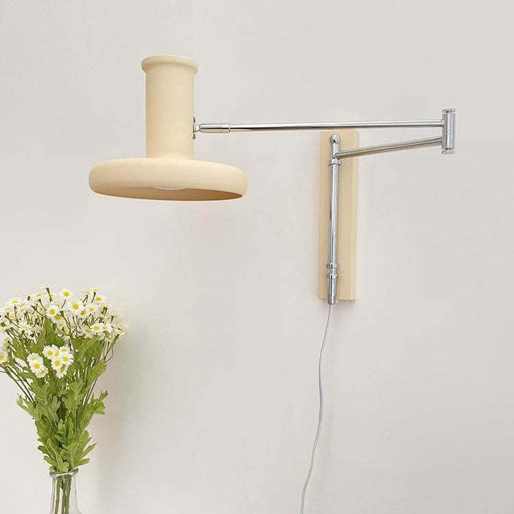 Nordic Minimalist Beige Swing Arm Sconce