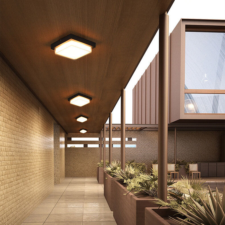 Modern Outdoor Aluminum Induction Flush Light — Intelligent Body Sensor - Warm Light / 220V-240V For UK/AU