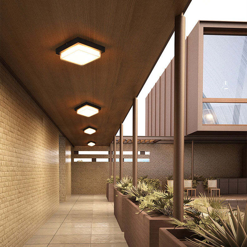 Modern Outdoor Aluminum Induction Flush Light — Intelligent Body Sensor - Warm Light / 220V-240V For UK/AU
