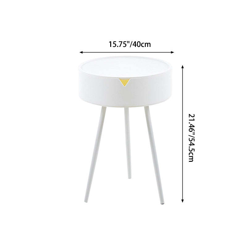 Minimalist Tripod Plastic Nightstand — Khaki