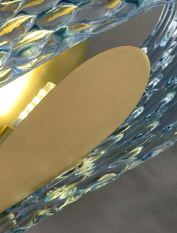Modern Luxury Blue Floral Glass Sconce — 3 Colors Changeable (Warm/Neutral/White) / 220V-240V For UK/AU
