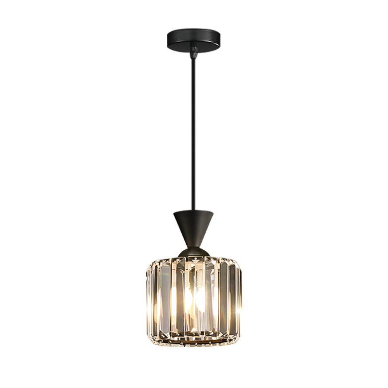 Contemporary Radiant Prismatic Crystal Pendant Light