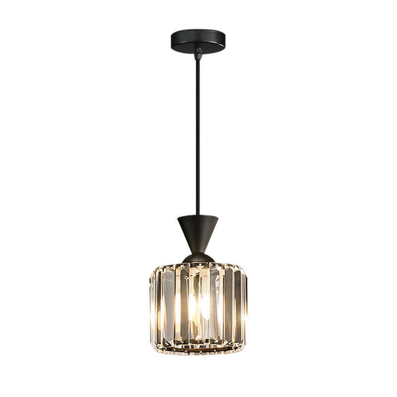 Contemporary Radiant Prismatic Crystal Pendant Light
