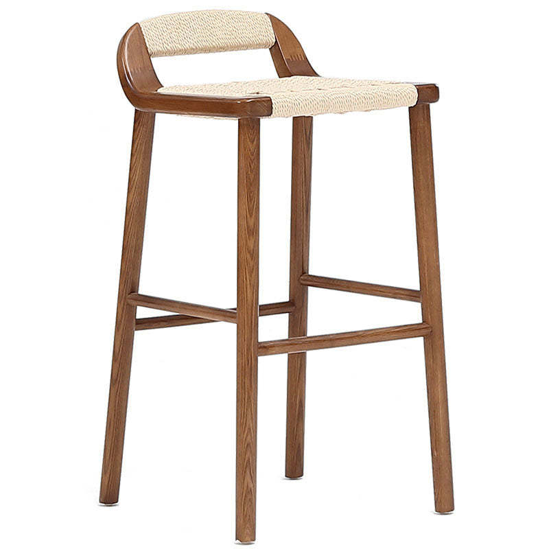 Retro Rope Woven Solid Wood Bar Stool