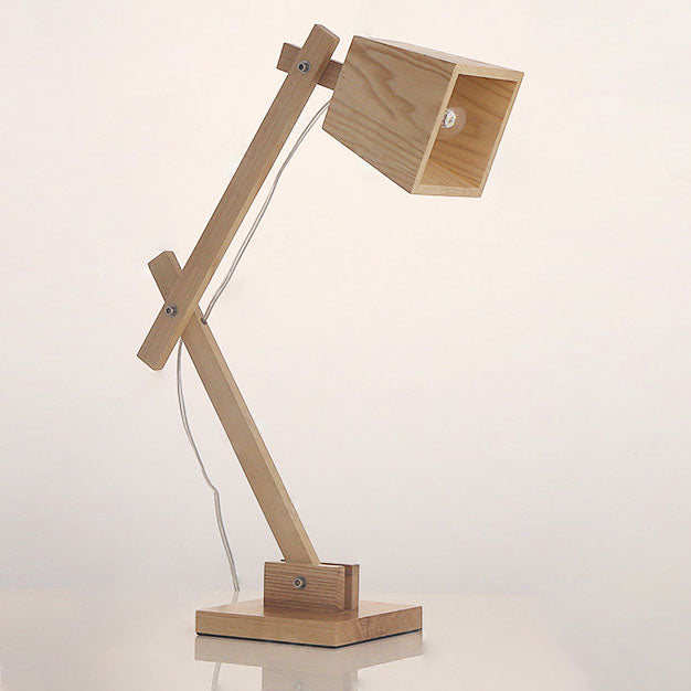 Japanese Solid Wood Trapezoidal Adjustable Lamp