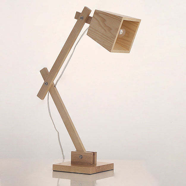 Japanese Solid Wood Trapezoidal Adjustable Lamp