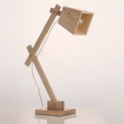 Japanese Solid Wood Trapezoidal Adjustable Lamp