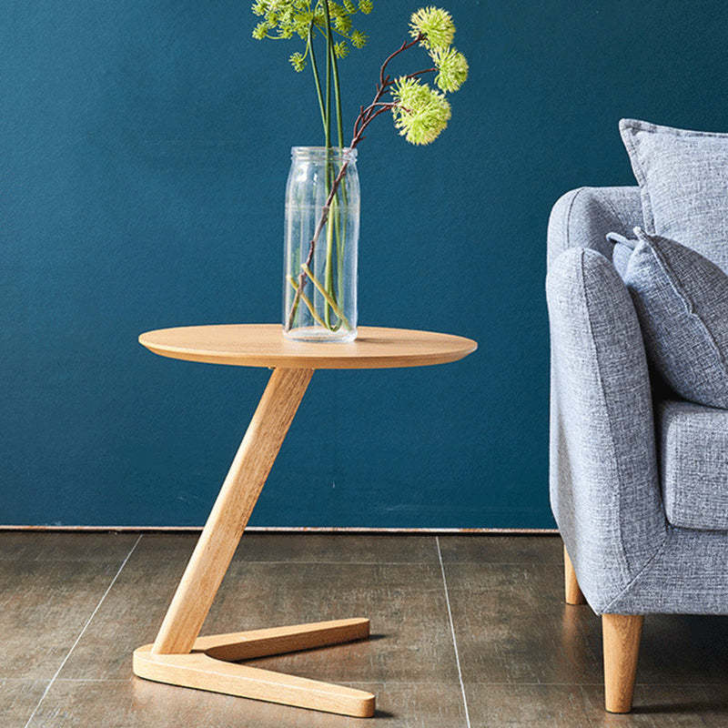 Minimalist V-Shape Base Wood Side Table