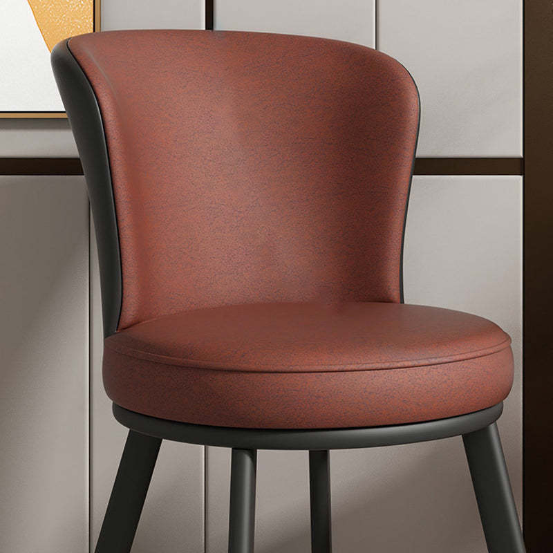 Contemporary Fabric Upholstered Steel Dining Chair — White