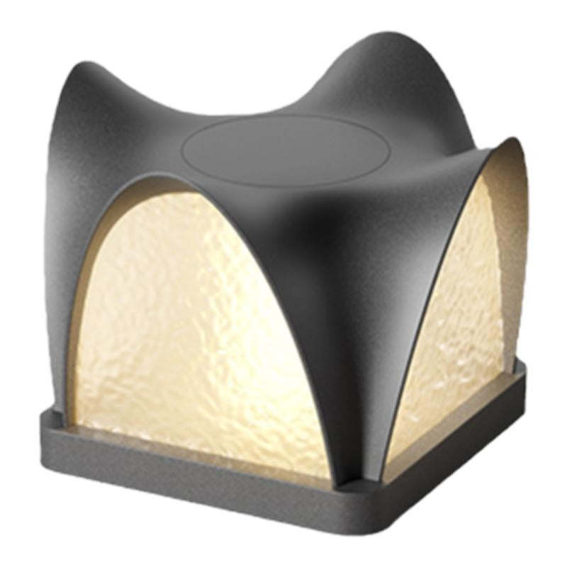 Art Deco Solar Curve Cube LED Outdoor Landscape Light
