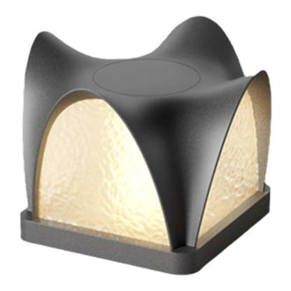 Art Deco Solar Curve Cube LED Outdoor Landscape Light