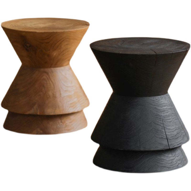 Retro Crack Solid Wood Pier End Table