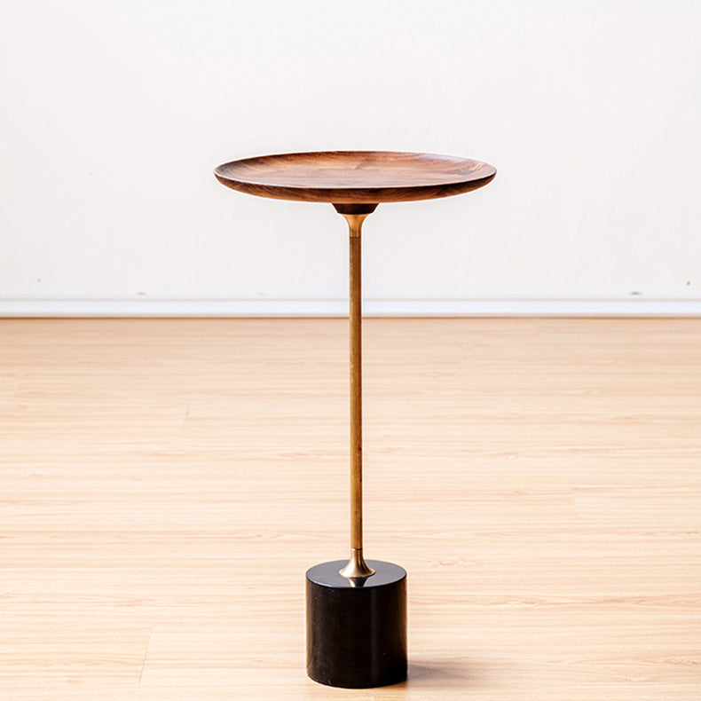 End round metal wood end & side tables for bedroom