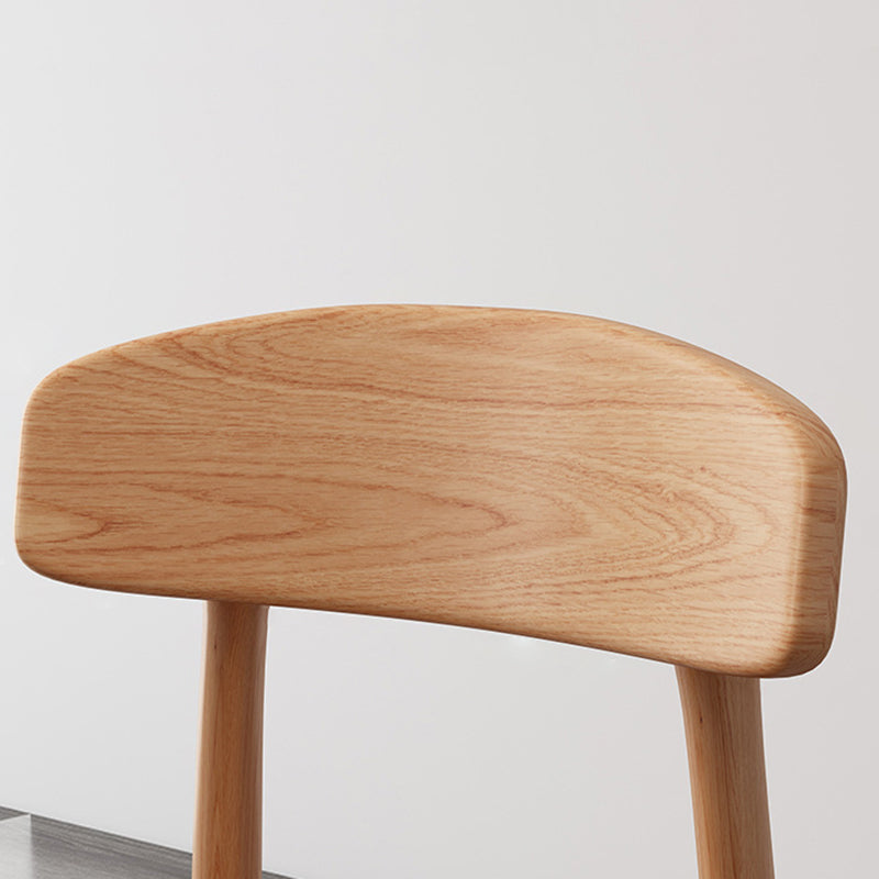 Minimalist Leather Fabric Wood Dining Chair — Leather / White