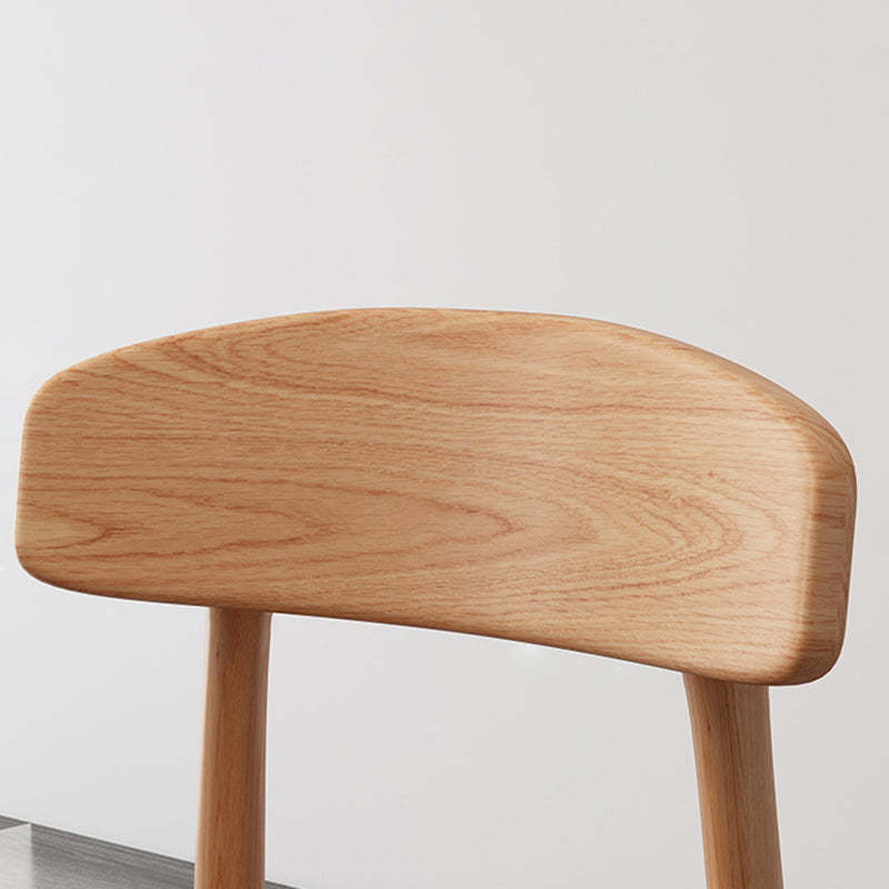 Minimalist Leather Fabric Wood Dining Chair — Leather / White