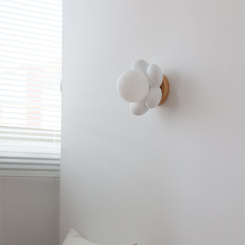 Modern Flower Glass Ceramic Kids Sconce