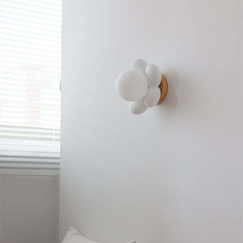 Modern Flower Glass Ceramic Kids Sconce