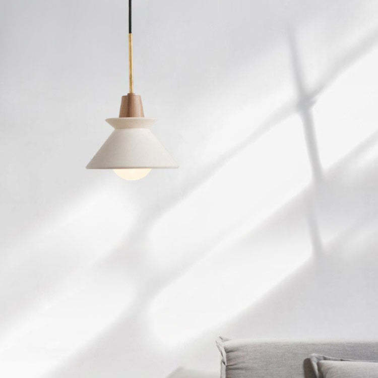 Nordic Macaron Wood Cement Pendant Light