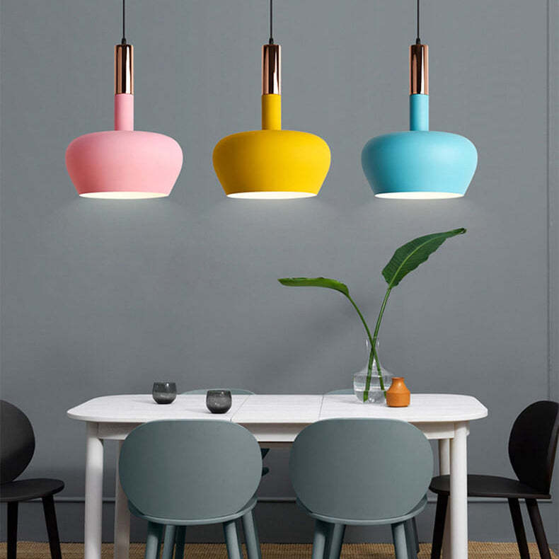 Nordic Macaron Aluminum Dome Bottle Pendant Light