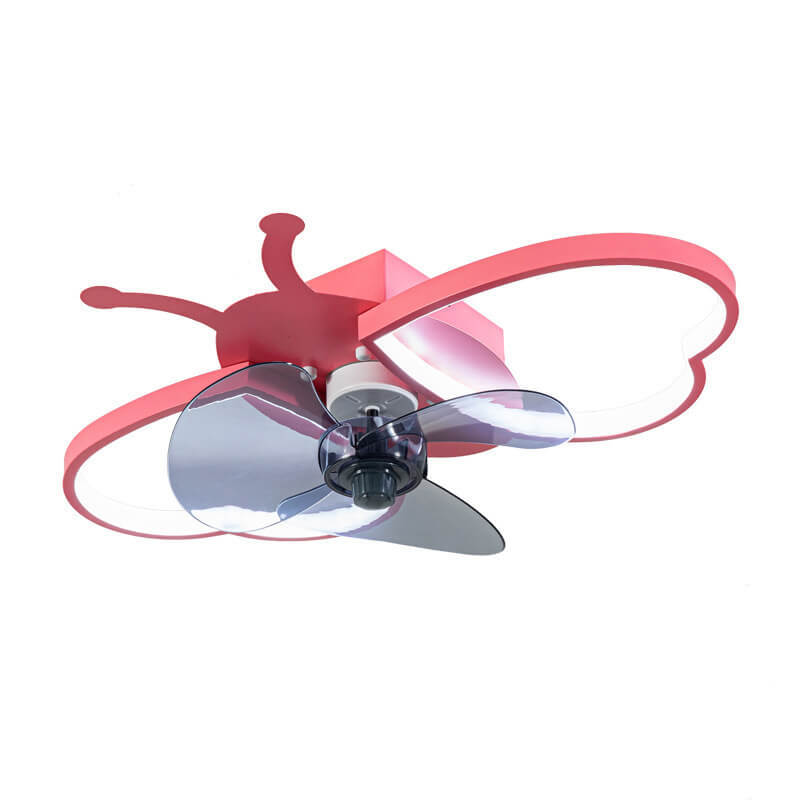 Nordic Silicone Butterfly LED Flush Mount Ceiling Fan Light