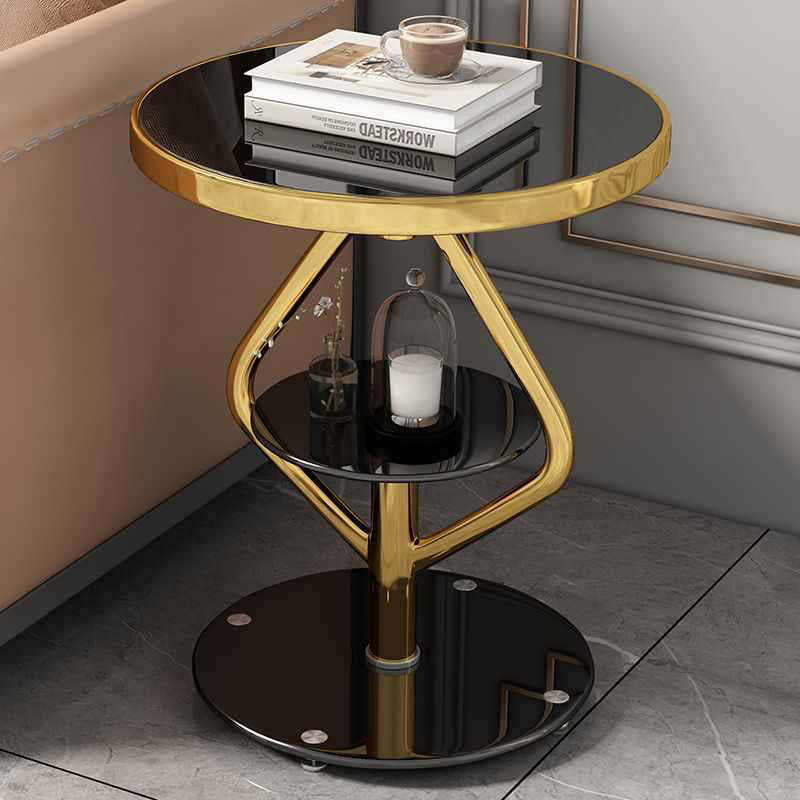 Nordic Lozenge Glass Steel End Table