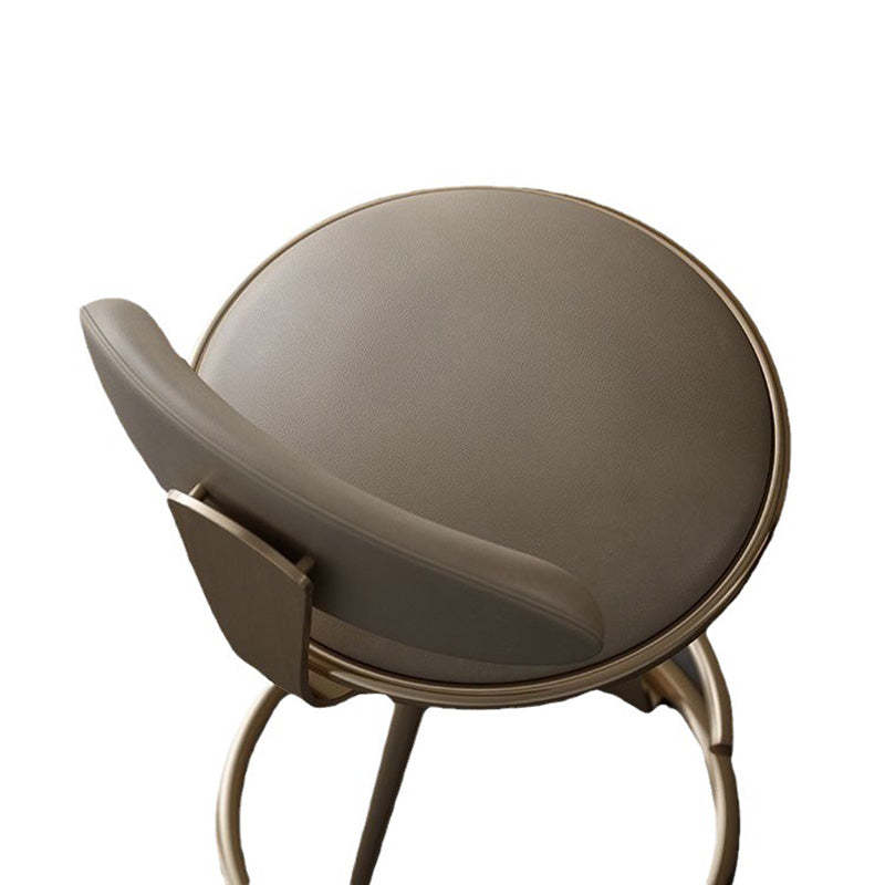 Modern Leather Metal Swivel Counter Stool