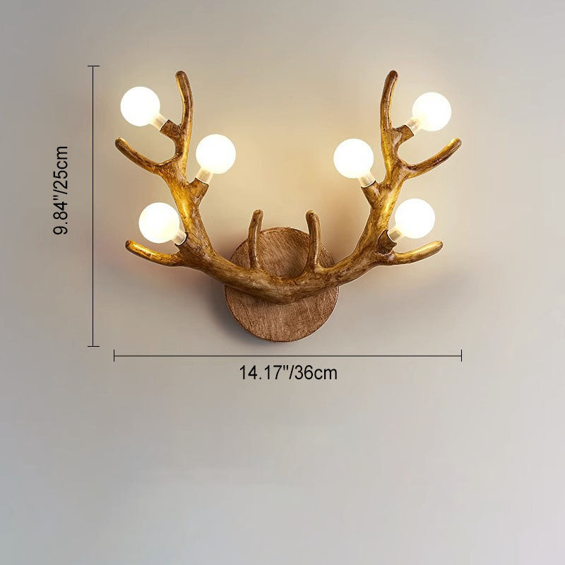 Nordic Resin Antler Branch Glass Ball Sconce