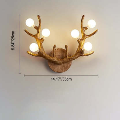 Nordic Resin Antler Branch Glass Ball Sconce