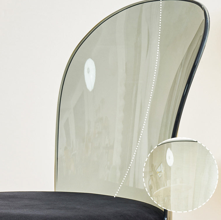 Scandinavian Curved Plastic Fabric Chair