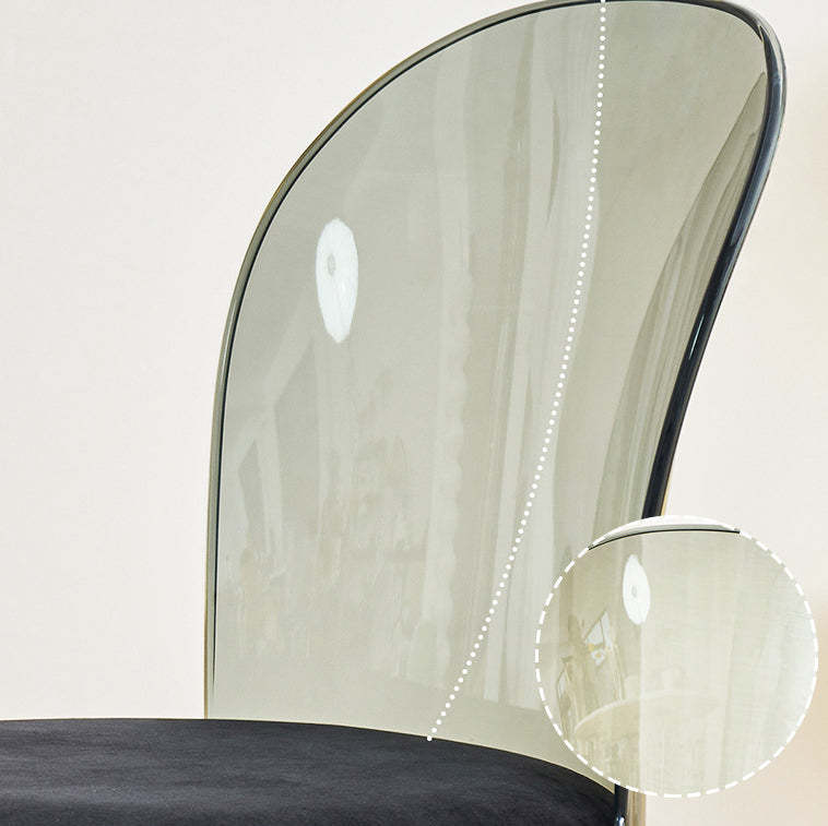 Scandinavian Curved Plastic Fabric Chair